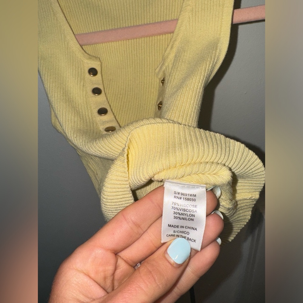 The Essential Ribbed Tank Top -Yellow - Picture 6 of 8